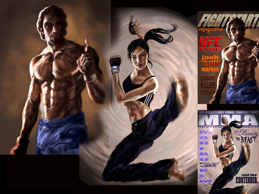 fighters, character concept design, presentation, illustration